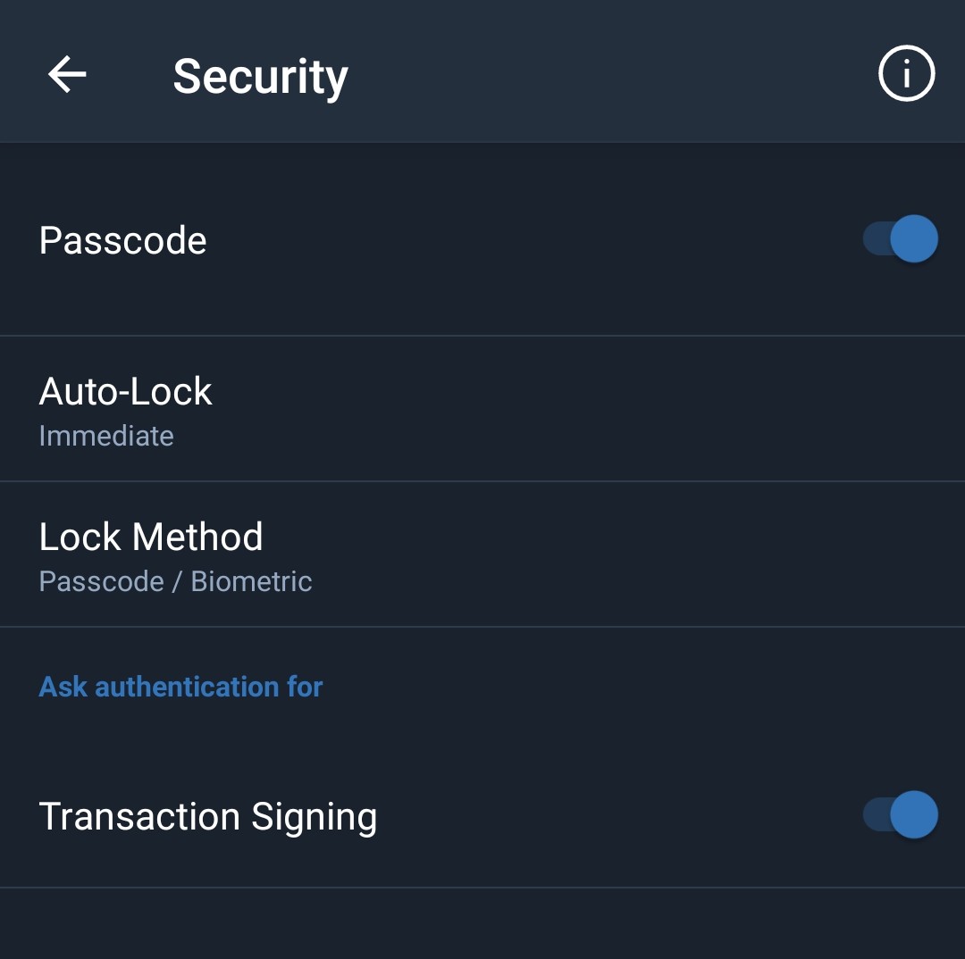 Enable transaction signing